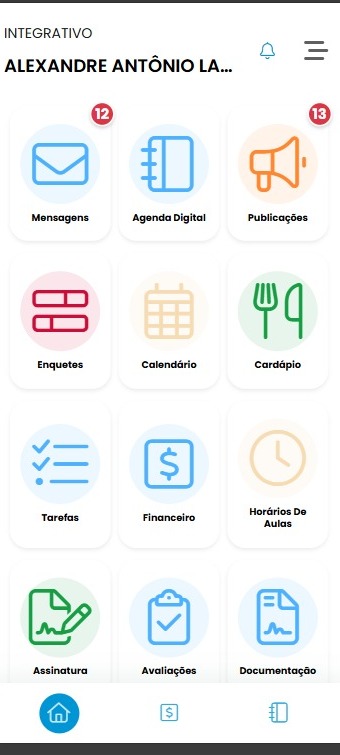 App do Didatiko para pais e alunos em uso no celular
