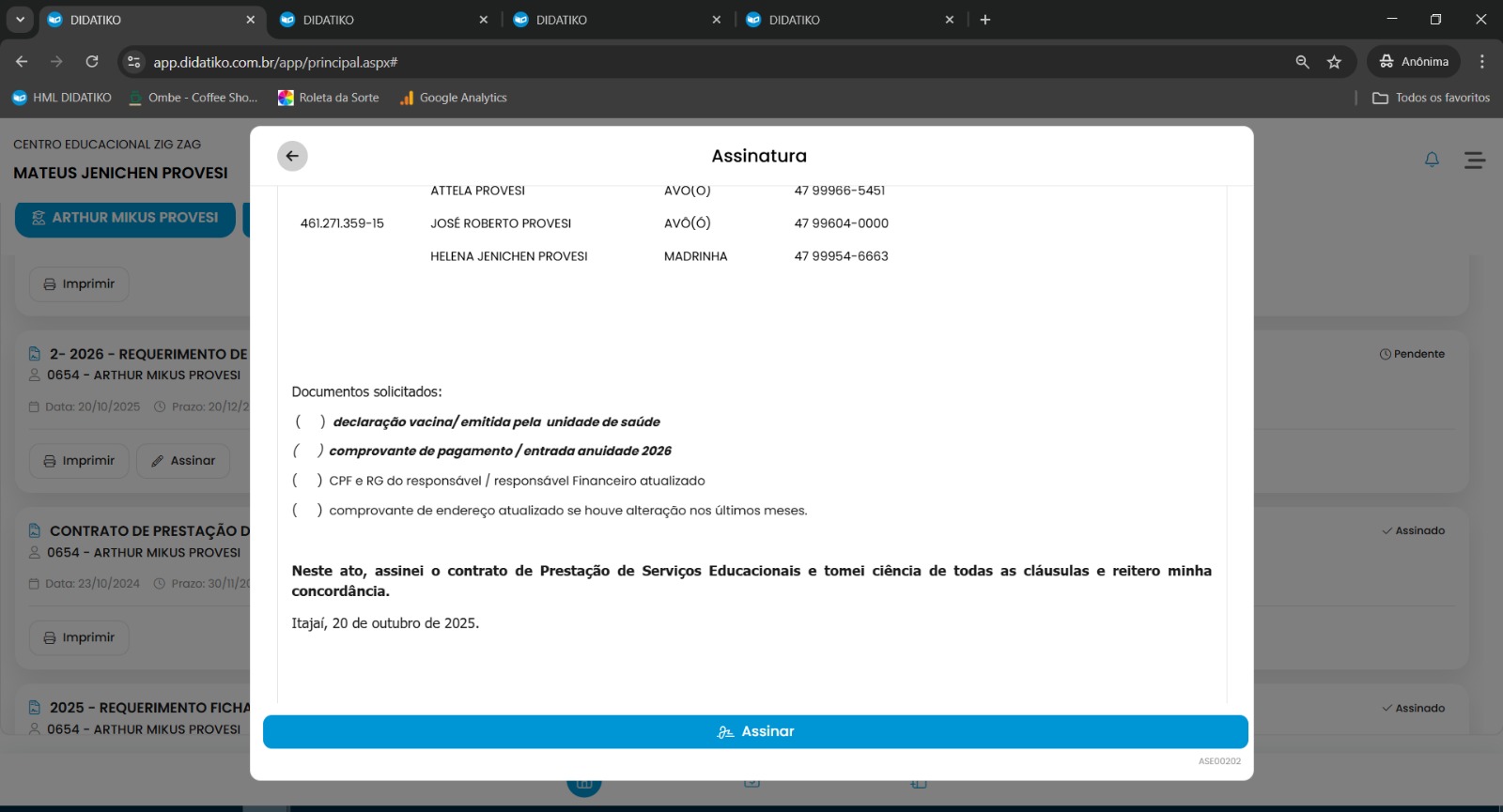 Tela do CRM e captação do Didatiko com pipeline de matrículas